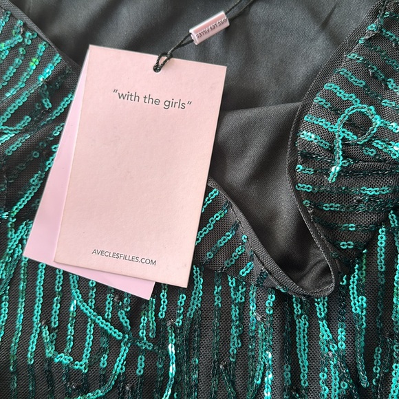 Avec Les Filles Sequins Fringe Size Small Mini Skirt - Picture 12 of 17